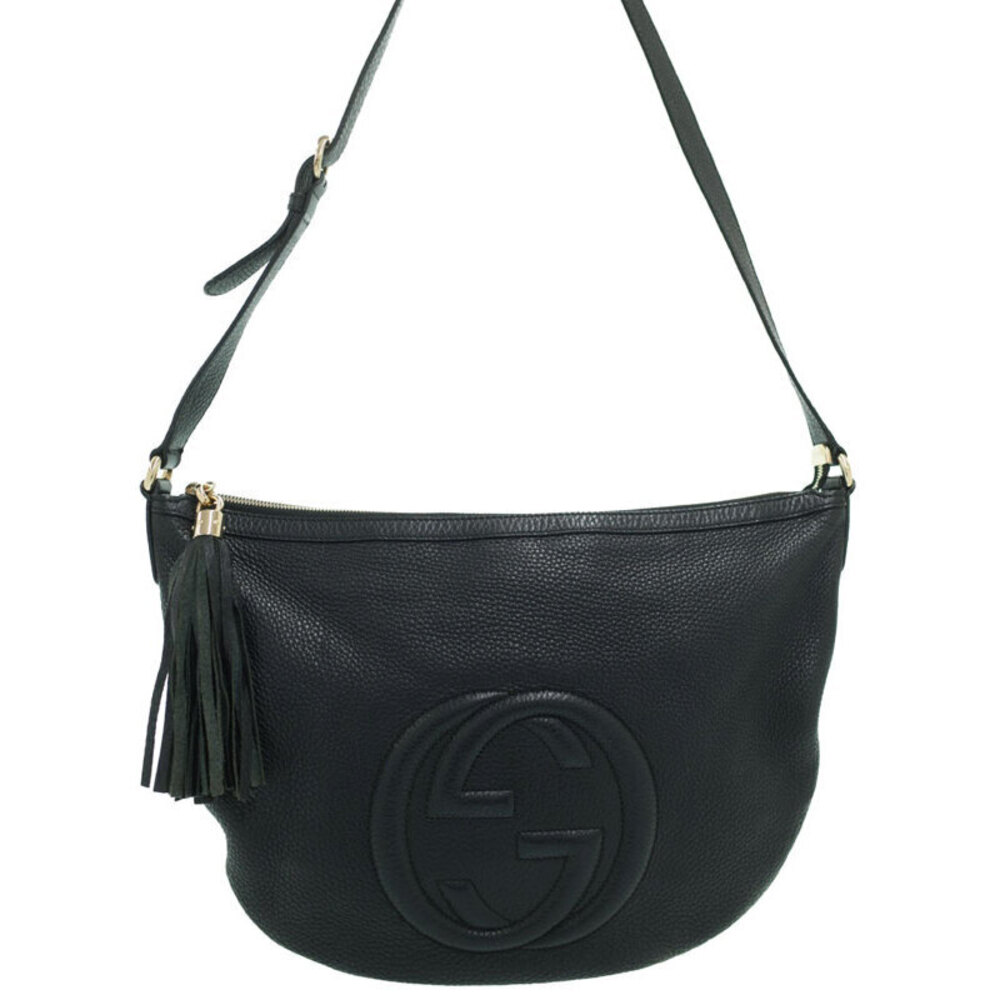 Gucci bag Leather GG Interlocking shoulder Tassel Soho - Picture 2 of 9